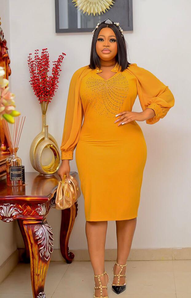Elegant Classy Turkey Dress 07(Yellow)